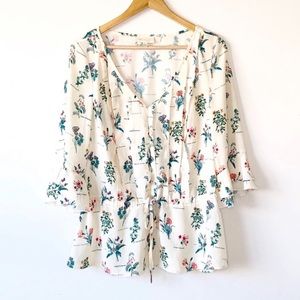 ModCloth Botanical Floral Peplum Tunic Blouse